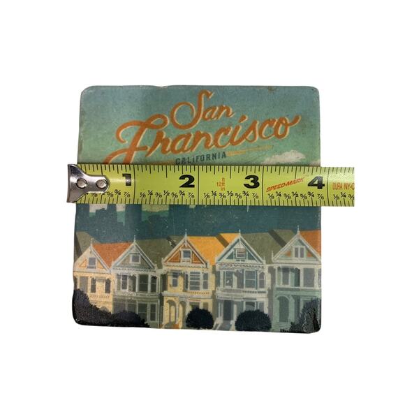 San Francisco Tile Cork Backed Souvenir Drink Coaster 4 Inch - Picture 6 of 6